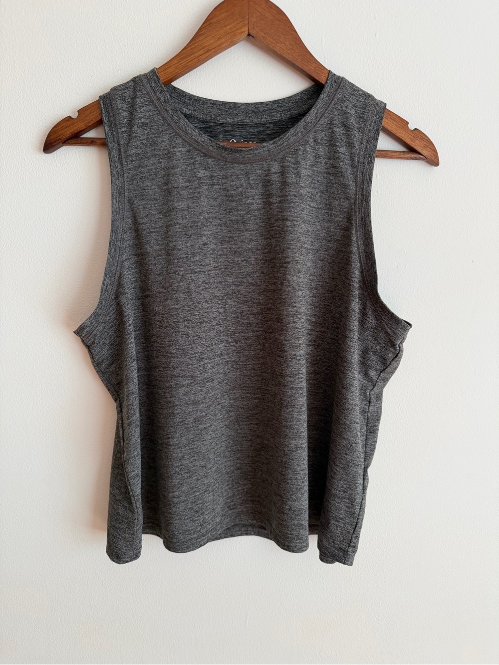 Quince Flowknit Breeze Muscle Tank Top Heather Charcoal Grey Large L
